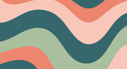 Earth tone hues of flowing wave art creates a modern abstract backdrop