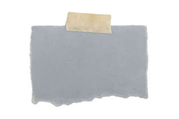 Poster - Ragged gray paper sheet firmly taped, hanging against translucent surface with minimal, clean visual aesthetic