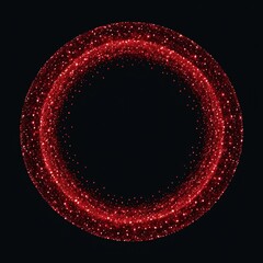 Fototapete - Abstract red light circle with shimmering particles, creates a visually striking, modern effect.