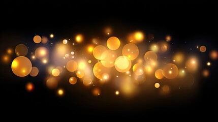 Poster - Golden Bokeh Background with Glowing Circles and Soft Light Effects for Creative Designs and Illustrations