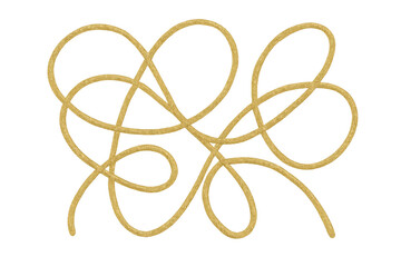 Poster - Golden string forming abstract shapes, ideal for luxury, festive, or artistic projects on transparent background