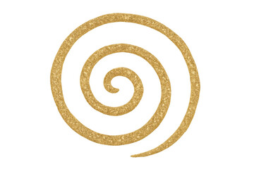 Poster - Sparkling golden glitter swirling in luminous spiral, creating elegant metallic pattern against transparent backdrop