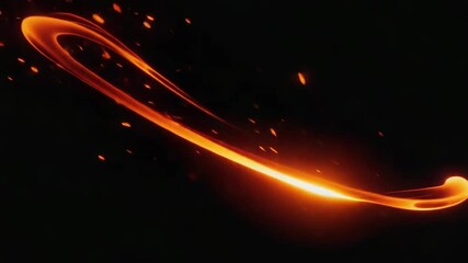 Aufkleber - Orange light streaks rotating and glowing in the dark