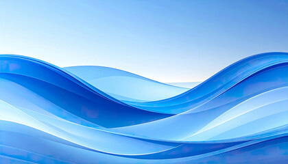 Poster - Firefly abstract background with blue undulating ocean clear blue sky gigapixel standard height