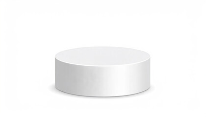 Poster - White round podium with smooth surface for product display or presentation