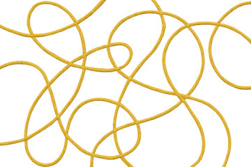 Poster - Golden rope twisting, forming intricate interlinked loops against transparent backdrop