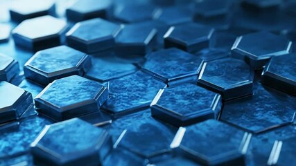 Aufkleber - Abstract metallic hexagonal surface forming technological background