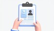 © 수진 우 - 3D resume document icon floating above hand