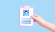 © 수진 우 - 3D resume document icon floating above hand