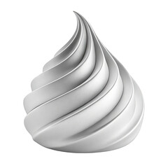 Poster - A 3d rendering of a white soft serve ice cream swirl, isolated on transparent background, representing a delicious frozen dessert