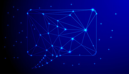 Leinwandbilder - Low Poly Background on Dark Blue Gradient. Modern, Geometric, and Minimalist Abstract Design for Digital Art, 3D Modeling, Wallpapers, and Futuristic Graphics