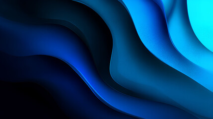 Poster - Blue abstract gradient background, grain texture effect dark vibrant color flow wave on black backdrop Stock Illustration