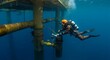 © Penggila - Diver inspects underwater structure