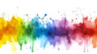 © Aleeza - Watercolor rainbow background texture colorful splash design abstract art illustration for web design isolated on transparent background