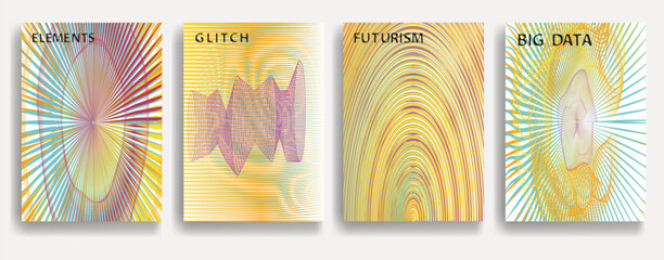 Fototapete - Abstract flow Lines Background . Wavy Stripes . Striped linear pattern . Poster collection with smooth lines .Brochures set with wave lines .Vector .
