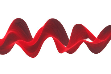 Leinwandbilder - Sleek crimson wave curving dynamically, streaming across transparent backdrop with fluid, minimalist elegance