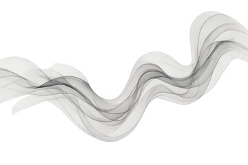 Poster - Gray wavy lines flowing seamlessly across transparent surface, graphic design element