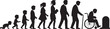 © Masud - Life cycle and aging process. Person growing up from baby to old age