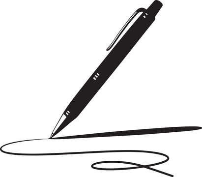 Pen signature flat icon for apps and websites