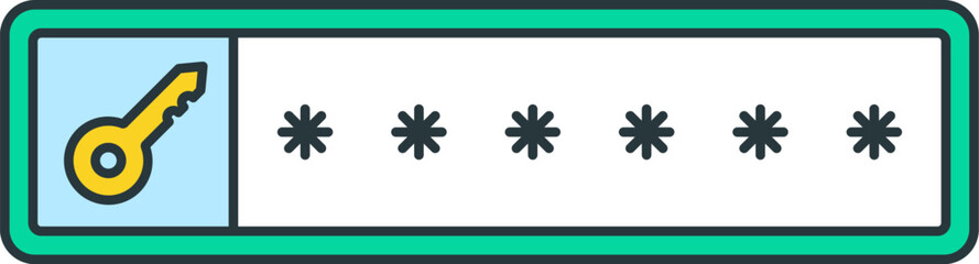 Fototapete - Password icon. icon related to design elements. suitable for web site, app, user interfaces,element, printable etc. flat icon style. simple vector design editable