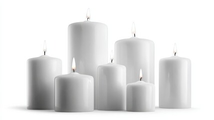 Poster - PNG White candles decor soft warm.