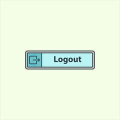 Poster - Logout icon. icon related to design elements. suitable for web site, app, user interfaces,element, printable etc. flat icon style. simple vector design editable