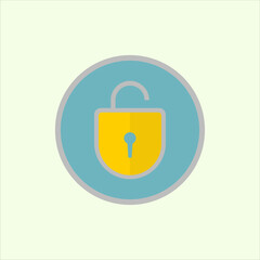 Fototapete - Unlock icon. icon related to design elements. suitable for web site, app, user interfaces,element, printable etc. flat icon style. simple vector design editable