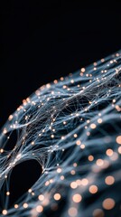 Poster - Abstract network of light nodes. Artificial intelligence and computer science concepts. Neural networks structure with blurred motion on dark background.