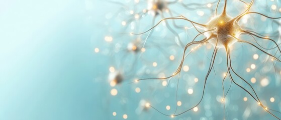 Poster - Glowing Network Brain Cells Connected Structure Artificial System Intelligence Data Light Backdrop Neurons Concept