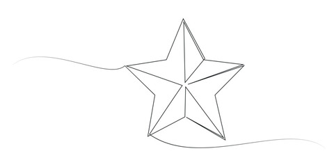 Star continuous one line drawing.  Star One line drawing background Linear star icon vector illustration