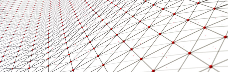 Leinwandbilder - Abstract polygonal space with dots and lines. Triangular structure. Background concept for your design. 3d rendering.