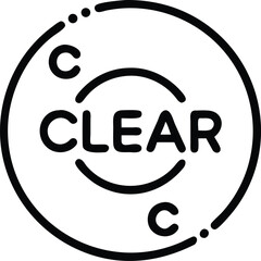 Aufkleber - Vector art of a black and white icon with the word clear inside a circle, symbolizing transparency and simplicity in design