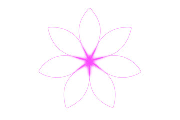 Aufkleber - Vibrant pink neon flower glowing brightly, illuminating transparent surface with contemporary design elements for graphic applications