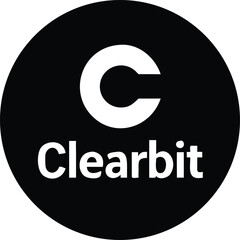Aufkleber - Vector art of the clearbit logo features a bold white c and the company name on a black circular background