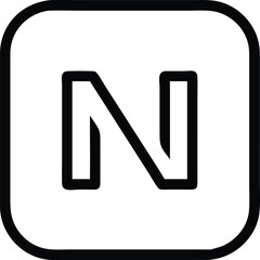 Aufkleber - Vector art of the notion logo is a stylized n representing a digital workspace, isolated on white background