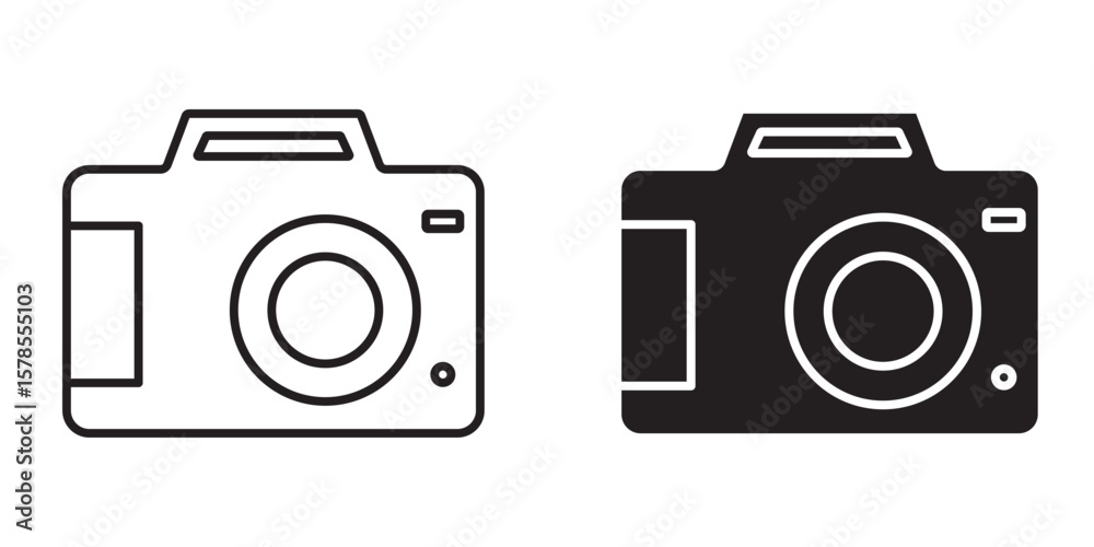 Camera icon set. photo camera in flat style symbol. A Set of Camera ...
