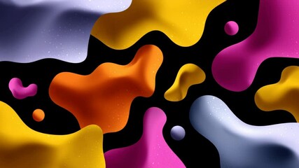 Poster - Colorful abstract painting with a black background. The colors are bright and bold, creating a sense of energy and movement