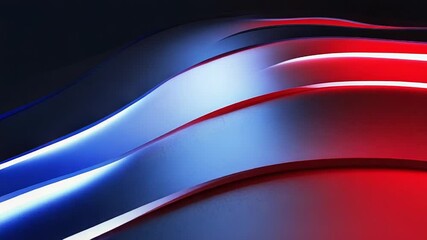 Aufkleber - Abstract red and blue light trails flowing on dark background