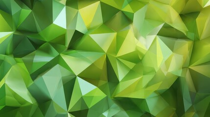 Poster - Abstract Background of triangular Patterns in green Colors. Low Poly Wallpaper