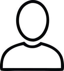 Poster - A simple black outline icon depicting a person s head and shoulders against a clean white background