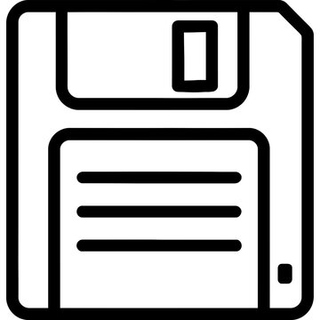 Floppy disk outline icon vector