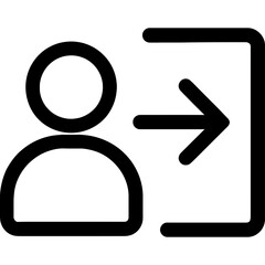 Aufkleber - Login sign in outline icon vector