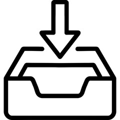Poster - Receive inbox outline icon vector