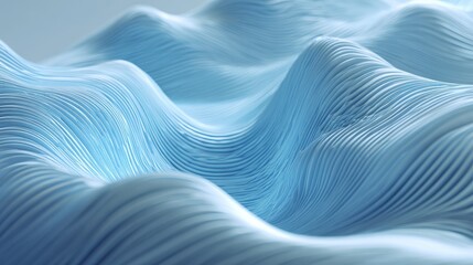 Poster - Creative blue digital wave wallpaper. Web design concept. 3D Rendering , no logos, no brands