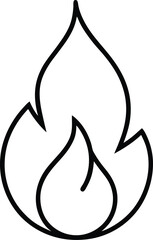 Poster - Line art fire icon symbolizing calorie burn and energy expenditure isolated on transparent background