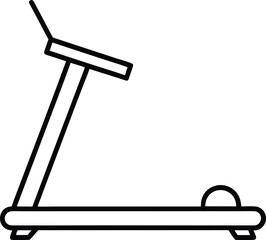 Poster - Minimalist line icon of a treadmill machine isolated on transparent background