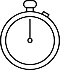Poster - Minimalist line icon of a stopwatch or timer for timekeeping and sports isolated on transparent background