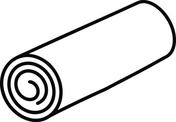 Poster - Simple line icon of a rolled up yoga mat clean isolated on transparent background
