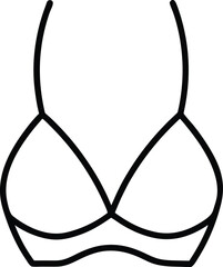 Poster - Minimalist line art icon of a female bikini top isolated on transparent background