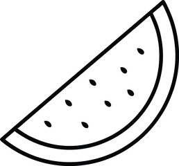 Poster - Minimalist icon of a sliced watermelon with seeds isolated on transparent background